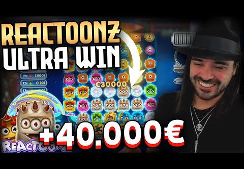 Streamer  extra win 40.000€ on Reactoonz slot – Top 5 Biggest Wins of week