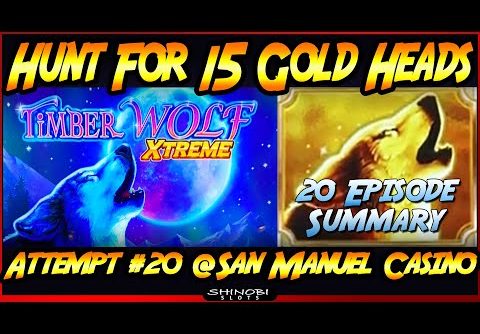 Hunt For 15 Gold Heads! Episode #20 on TimberWolf Xtreme – BIG WIN Bonus and 20-Episode Summary