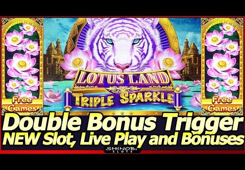 Lotus Land Triple Sparkle Slot Machine – NEW Slot, Double Bonus Trigger!  Live Play and Free Spins!