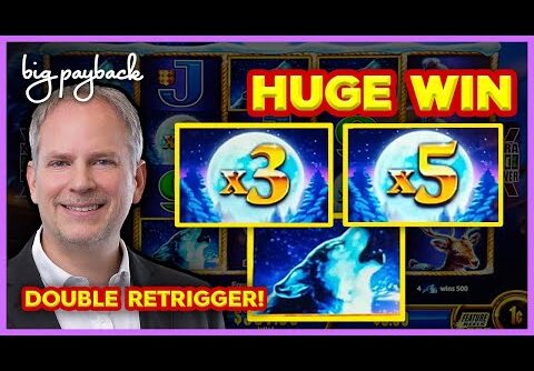RARE DOUBLE RETRIGGER! Timber Wolf Gold Slot – HUGE WIN!