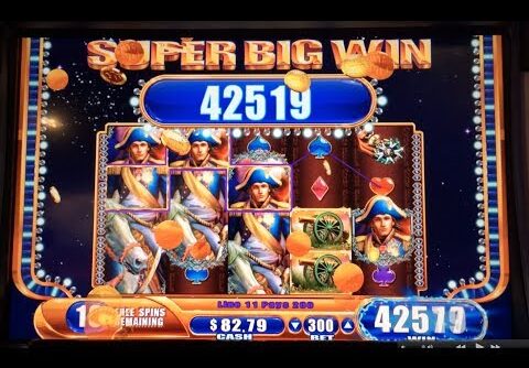 WMS – Napoleon and Josephine SUPER BIG WIN Slot Machine Bonus Free Spins