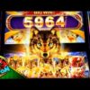 Golden Wolves BONUS BIG WIN !!!  Hu Wang Live Bonus 5c Konami Slots in San Manuel Casino