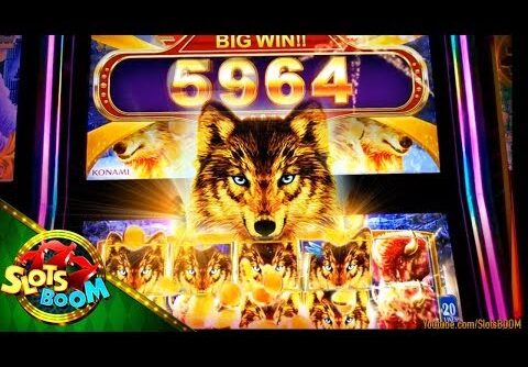 Golden Wolves BONUS BIG WIN !!!  Hu Wang Live Bonus 5c Konami Slots in San Manuel Casino