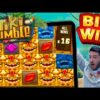 ITS A WILDLINE!! Tiki Tumble Going Off! Online Slot Big Win!