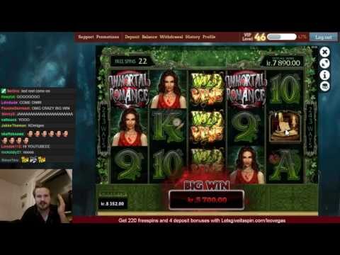 Big win on Immortal Romance slot machine