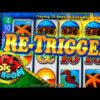 Big Wins Dolphin Treasure Re-Triggers !!! Aristocrat Video Slot in Casino San Manuel