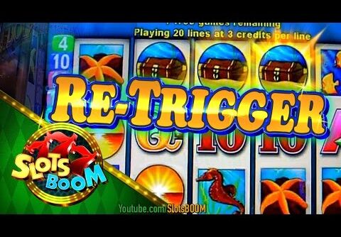 Big Wins Dolphin Treasure Re-Triggers !!! Aristocrat Video Slot in Casino San Manuel