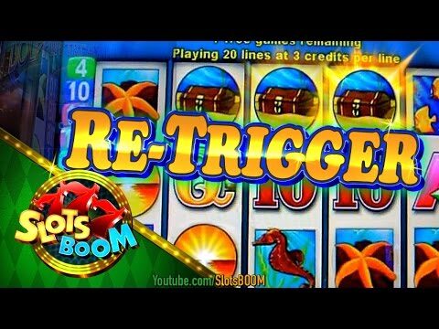 Big Wins Dolphin Treasure Re-Triggers !!! Aristocrat Video Slot in Casino San Manuel