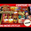 Max Bet Dancing Drums Explosion Slot Machine Live Play! 🥁 Big Wins! 💰💰Las Vegas!