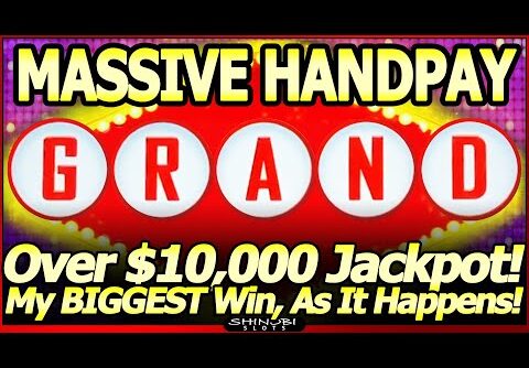 MASSIVE JACKPOT HANDPAY! Over $10,000 GRAND Jackpot!  My BIGGEST Slot Win Ever, Live as it Happens!