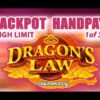 **JACKPOT HANDPAY** DRAGON’S LAW SLOT – 1 of 3 –  HUGE WIN! – Slot Machine Bonus