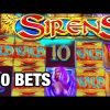 HUGE WIN SIRENS SLOT/ HIGH LIMIT/ $30 BETS/ MAX BETS/GRANDE WIN