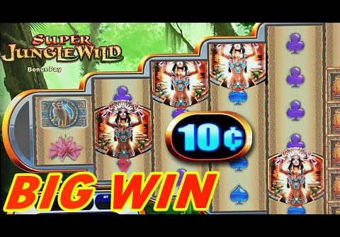 10¢ | 4 SYMBOL BONUS SUPER JUNGLE WILD 3 SLOT MACHINE BIG WIN Wms Slots