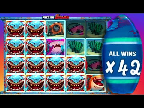 RAZOR SHARK 🦈 BONUS HUNT €20 BET MY BIGGEST SLOT WIN OF 2021 INSANE RECORD 🏆🏆🏆42X MULTIPLIER‼️😱