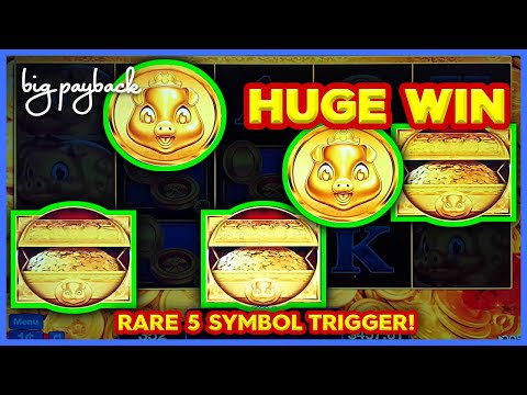 HUGE WIN ON 5 SYMBOL TRIGGER!! Rakin’ Bacon Deluxe Pirate Plunder Slot – FINALLY!!