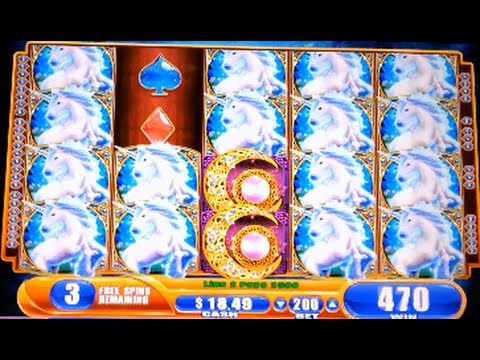 MEGA BIG WIN! MAX BET! Mystical Unicorn Bonus WMS Slot Machine