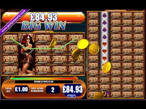 £276 MEGA BIG WIN (276:1) SPARTACUS ™ BIG WIN SLOTS AT JACKPOT PARTY