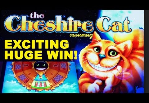 EXCITING HUGE WIN!!! CHESHIRE Cat Slot – 4Arrays/3Wilds – Slot Machine Bonus