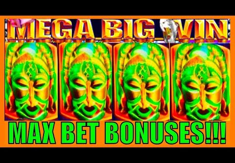 **MEGA BIG WIN!!!** MAX BET BONUSES! King of Africa WMS Slot Machine