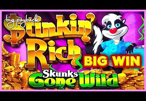 HUGE WIN! Stinkin’ Rich Skunks Gone Wild Slot – ALL FEATURES, AWESOME!!