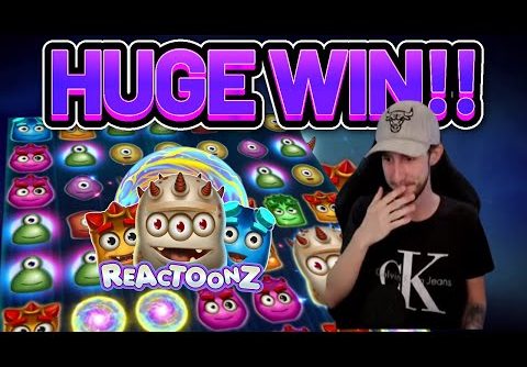 HUGE WIN! REACTOONZ BIG WIN –  Casino Slots from Casinodaddy LIVE STREAM