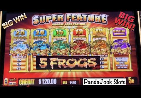 This bonus wouldn’t quit! BIG WIN on 5 Frogs❗️