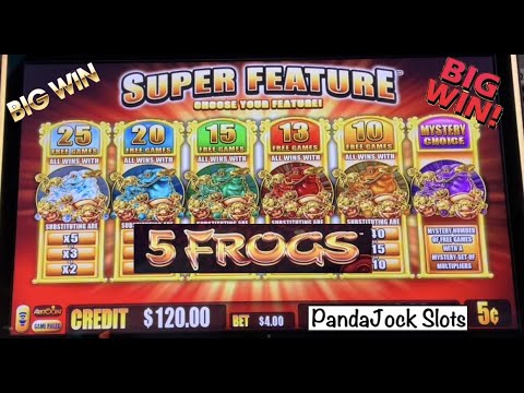 This bonus wouldn’t quit! BIG WIN on 5 Frogs❗️