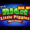 BIG WIN! Rich Little Piggies Meal Ticket Slot – HOT NEW GAME!