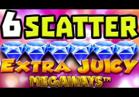 NEW EXTRA JUICY MEGAWAYS 🍓 SLOT BIG WINS  I DROPPED THE 6 SCATTER 😱 BONUS & MAX SPINS OMG‼️