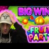 HUGE WIN!! FRUIT PARTY BIG WIN – €5 bet on Casino slot from CasinoDaddys stream