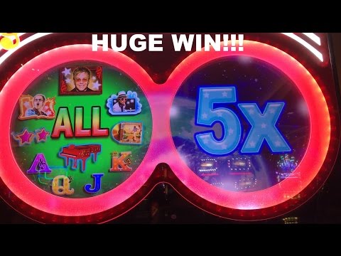 Live Play on Elton John Max Bet with HUGE WIN!! Slot Machine