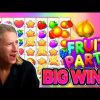BIG WIN! FRUIT PARTY BIG WIN –  HIGHROLL €20 bet Casino Slot from CASINODADDY
