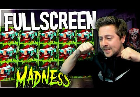 INSANE FULLSCREEN BIG WIN ON BOOK OF MADNESS SLOT!