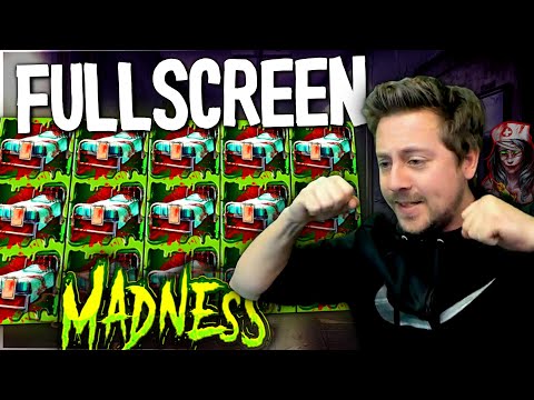 INSANE FULLSCREEN BIG WIN ON BOOK OF MADNESS SLOT!