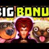 THE DOG HOUSE MEGAWAYS 🐶 SLOT BIG WIN HUGE RAINING WILD BONUS BUYS 🔥 & NEW QUEENIE SLOT BONUS‼️