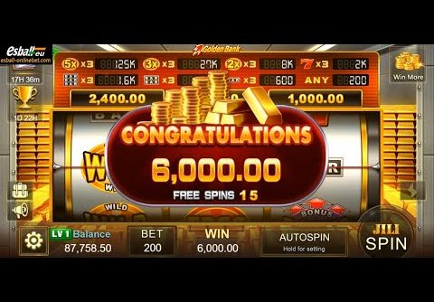 Golden Bank Slot Machine Bonus Game Mega Win 60X