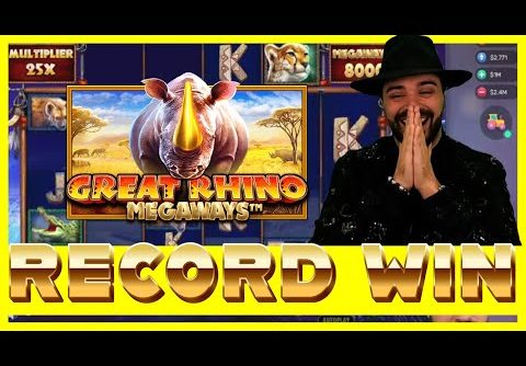 ROSHTEIN RECORD WIN ON GREAT RHINO MEGAWAYS!!