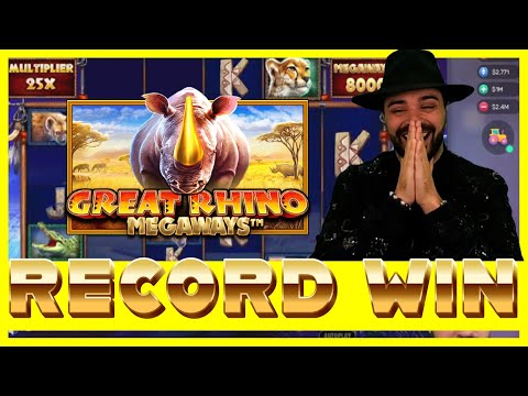 ROSHTEIN RECORD WIN ON GREAT RHINO MEGAWAYS!!