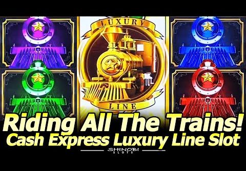 Riding All the Trains in Cash Express Luxury Line Slot, Buffalo and TimberWolf with Triple Up!