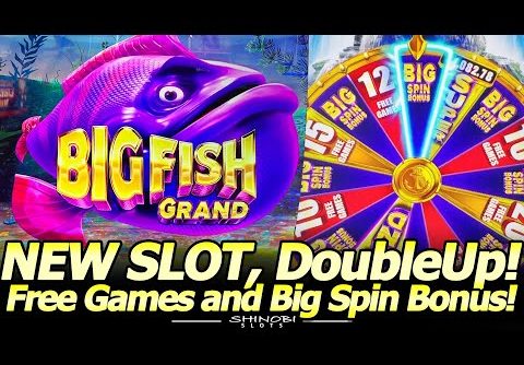 NEW Big Fish Grand Slot! Major and Minor Jackpots, with Free Spins and a Double-Up in my 1st Attempt