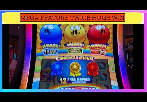 HUGE WIN MEGA FEATURE RICH LITTLE PIGGES AT BEAU RIVAGE CASINO BILOXI MS