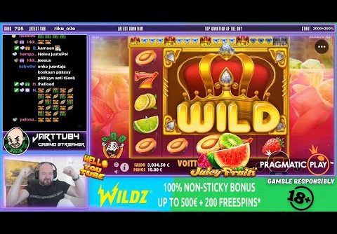 4X4!! Mega Big Win From Juicy Fruits Slot!!