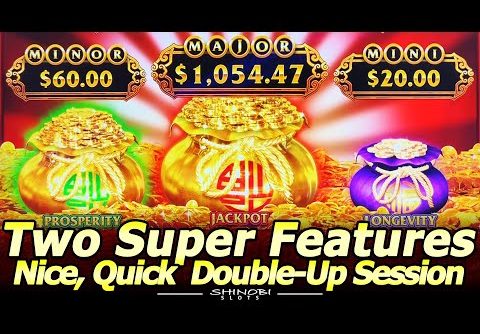 Two Super Features in Fu Dai Lian Lian Panda Slot Machine in a Double-Up Session!
