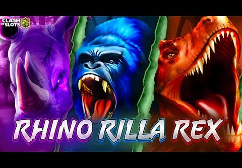x 176 Rhino Rilla Rex (Microgaming) Online Slot EPIC BIG WIN