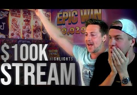 Stream Highlights – HITTING THE $100,000 BALANCE! (Huge Slot Wins)