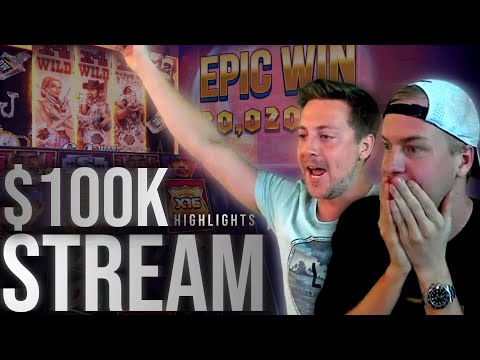 Stream Highlights – HITTING THE $100,000 BALANCE! (Huge Slot Wins)