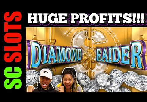 This HUGE WIN Totally Made Our Night! Diamond Raider Slot Machine Bonus (KONAMI)