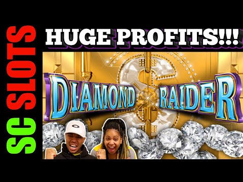This HUGE WIN Totally Made Our Night! Diamond Raider Slot Machine Bonus (KONAMI)