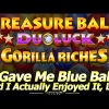 BIG WIN Bonus in NEW Treasure Ball DuoLuck Gorilla Riches Slot!  Live Play, Features and Bonus!