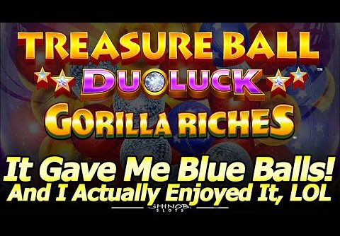 BIG WIN Bonus in NEW Treasure Ball DuoLuck Gorilla Riches Slot!  Live Play, Features and Bonus!